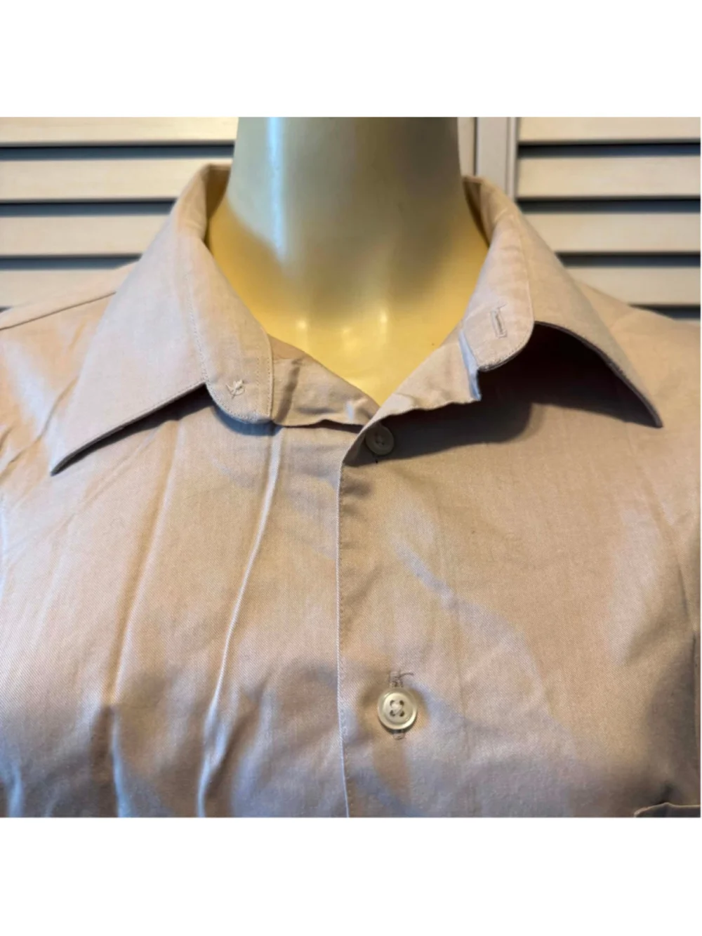 Pronto Uomo Men’s Dress Shirt | 16.5 / 34-35 | Premium Tan/Gray Color